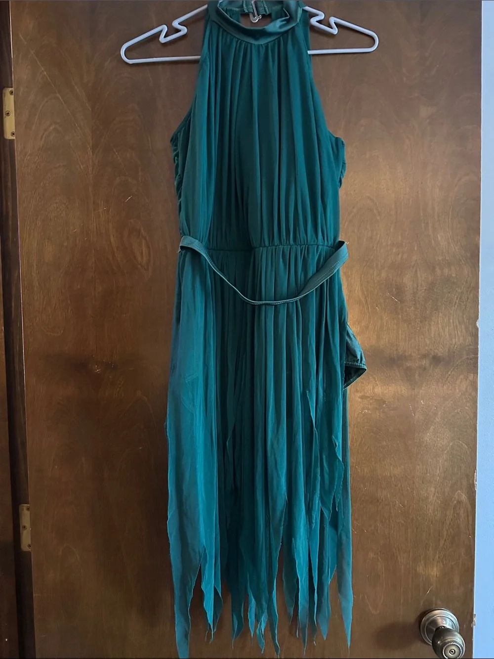 Weissman Green Halter Dance Costume with Jagged Hem